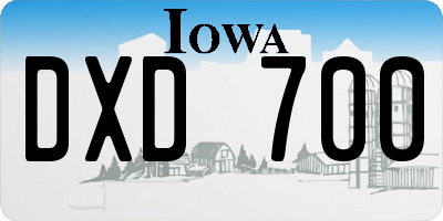 IA license plate DXD700