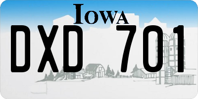IA license plate DXD701