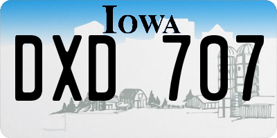 IA license plate DXD707