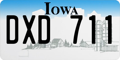 IA license plate DXD711