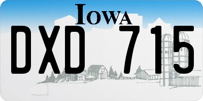 IA license plate DXD715