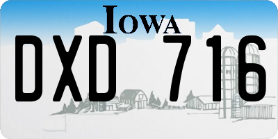 IA license plate DXD716