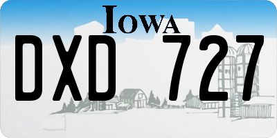 IA license plate DXD727