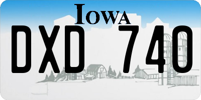 IA license plate DXD740
