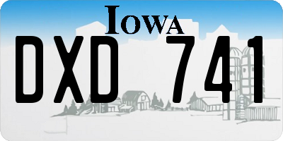 IA license plate DXD741