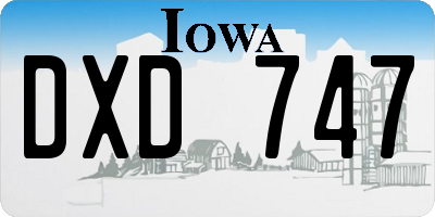 IA license plate DXD747