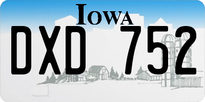 IA license plate DXD752