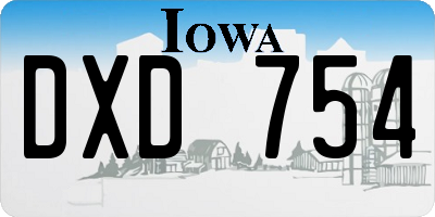 IA license plate DXD754