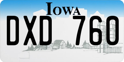 IA license plate DXD760