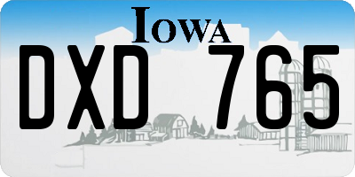 IA license plate DXD765