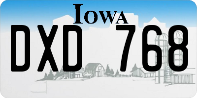 IA license plate DXD768