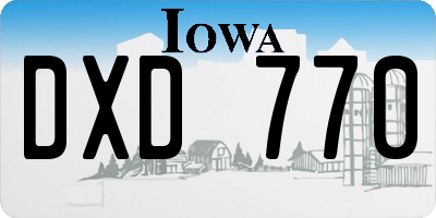 IA license plate DXD770