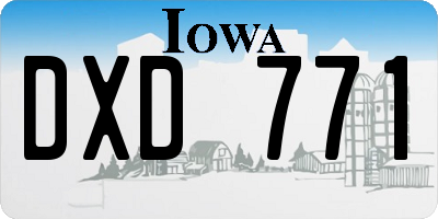 IA license plate DXD771