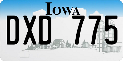 IA license plate DXD775