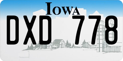 IA license plate DXD778