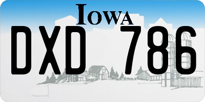 IA license plate DXD786