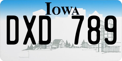 IA license plate DXD789