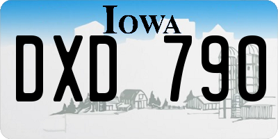 IA license plate DXD790