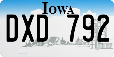 IA license plate DXD792