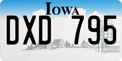 IA license plate DXD795