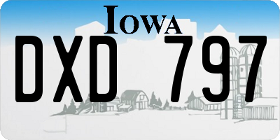 IA license plate DXD797