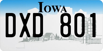 IA license plate DXD801