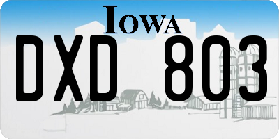 IA license plate DXD803