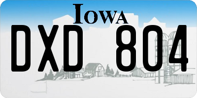 IA license plate DXD804