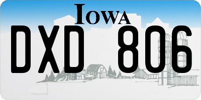 IA license plate DXD806