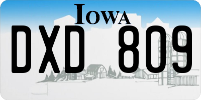 IA license plate DXD809