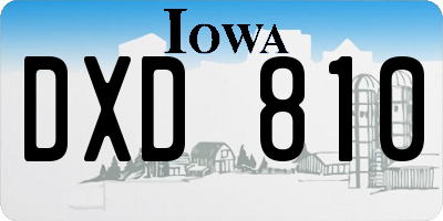 IA license plate DXD810