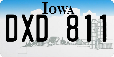 IA license plate DXD811