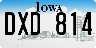 IA license plate DXD814