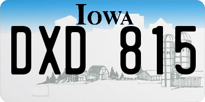 IA license plate DXD815