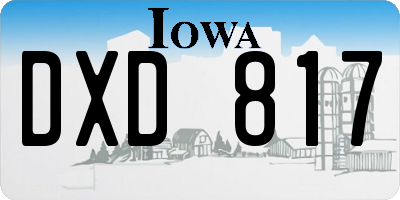 IA license plate DXD817