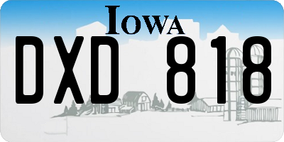 IA license plate DXD818