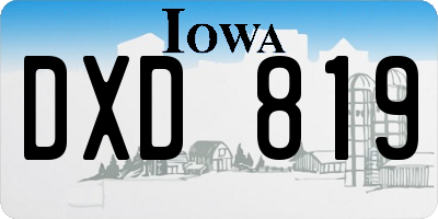 IA license plate DXD819