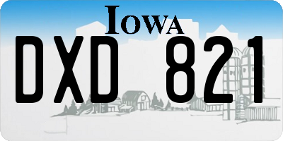 IA license plate DXD821