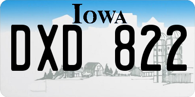 IA license plate DXD822