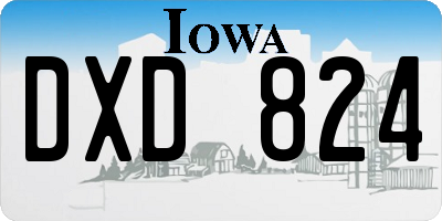 IA license plate DXD824