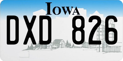 IA license plate DXD826