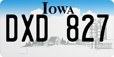 IA license plate DXD827