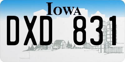 IA license plate DXD831
