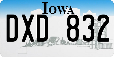 IA license plate DXD832