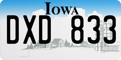 IA license plate DXD833