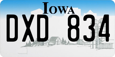 IA license plate DXD834