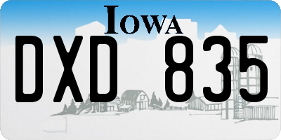 IA license plate DXD835