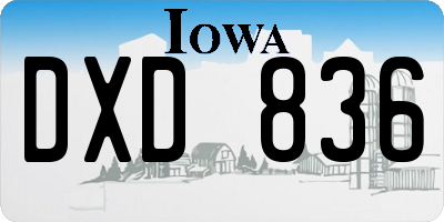 IA license plate DXD836