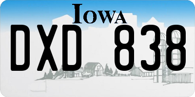 IA license plate DXD838