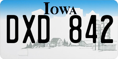 IA license plate DXD842